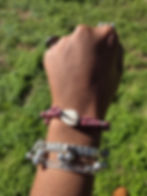 Thumbnail: Double Beaded Evil eye Protection Medicine Bracelet Authentic ox bone  b