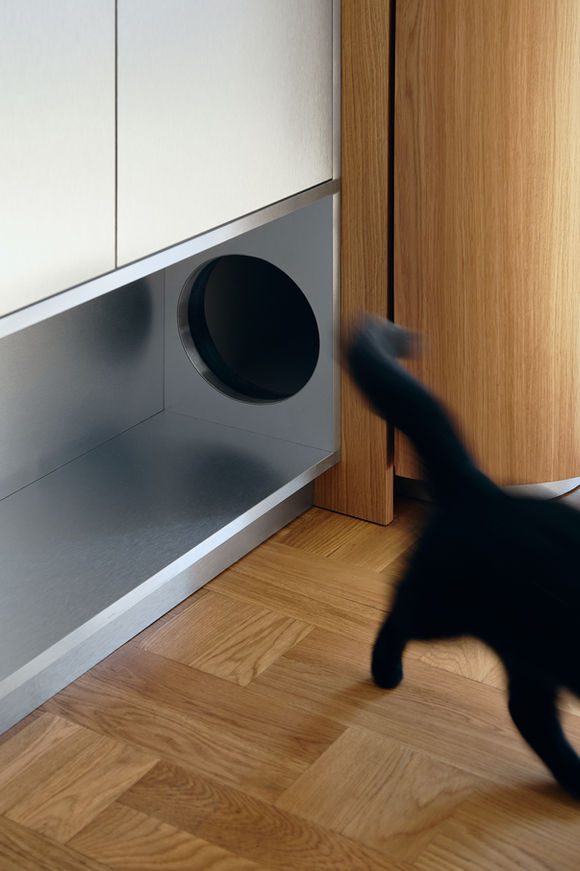 kitchen cat steel oak aluminium riga interior
