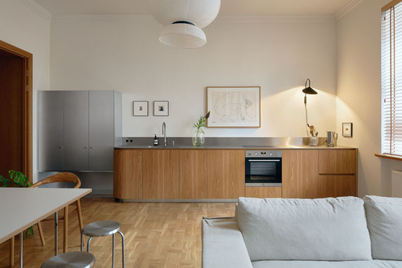 kitchen cat steel oak aluminium riga interior