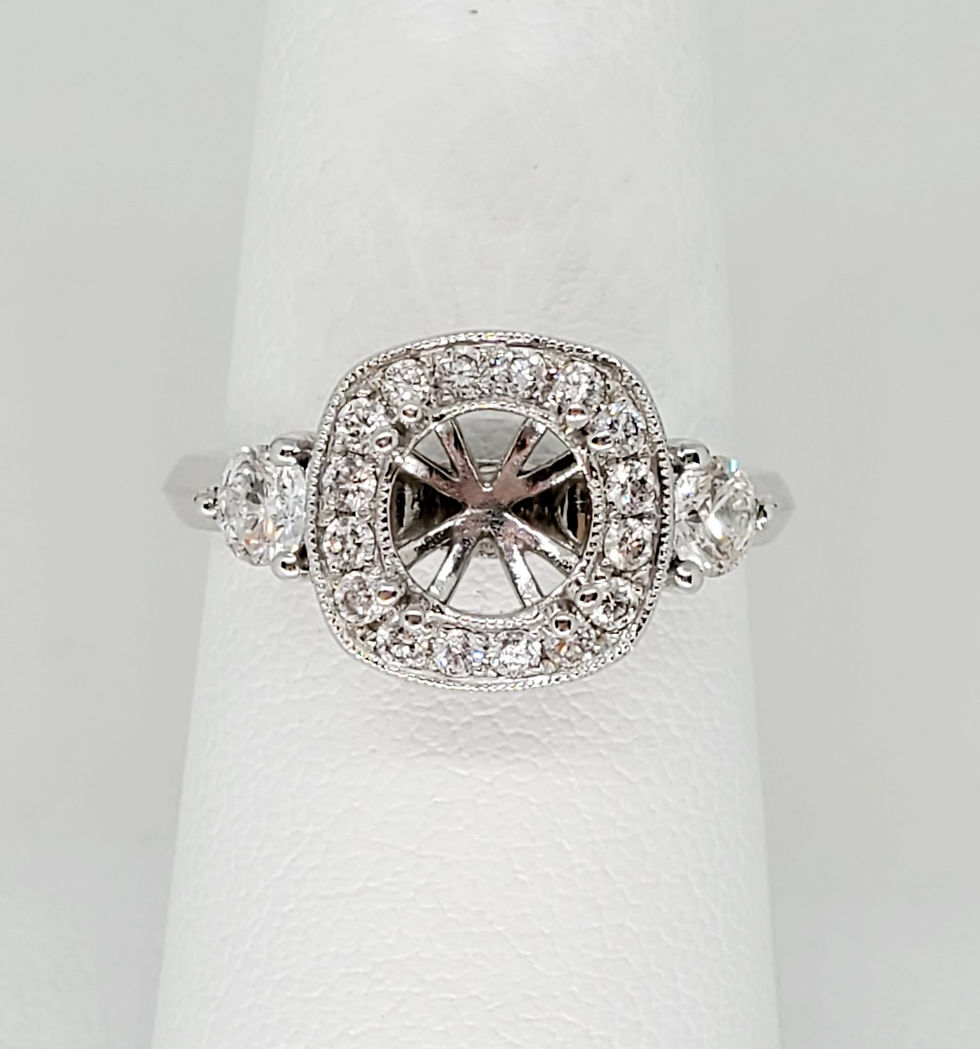 Thumbnail: Cushion Halo Semi-Mount Engagement Ring