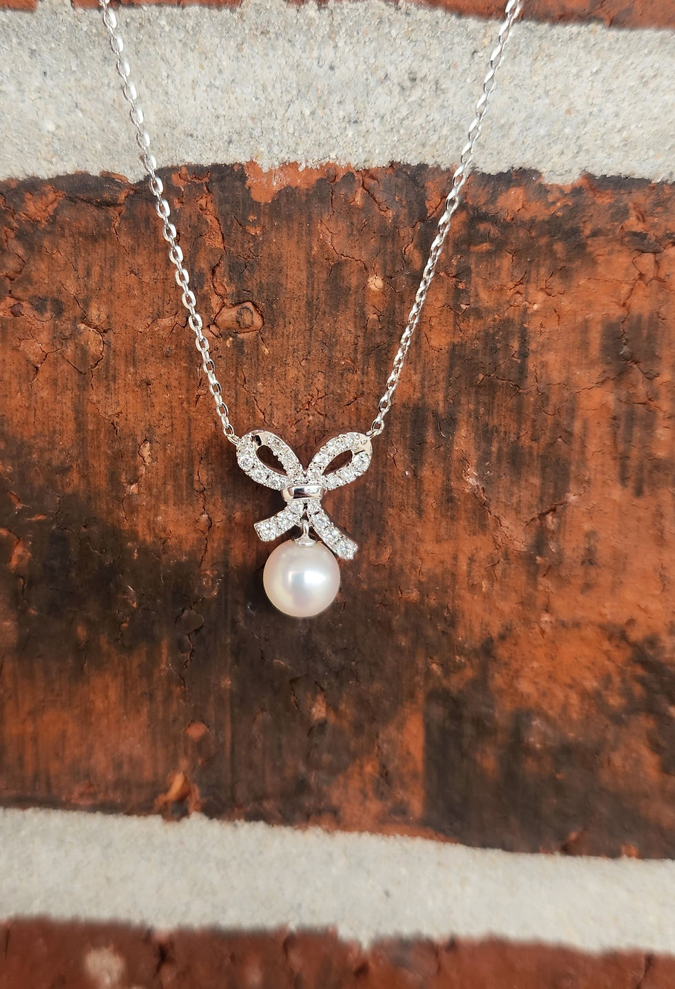 Ribbon and Pearl Necklace