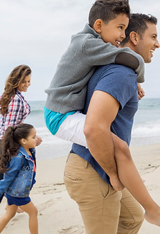 Family Walking Beach