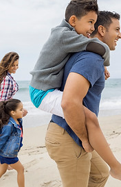 Family Walking Beach