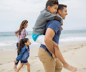 Family Walking Beach