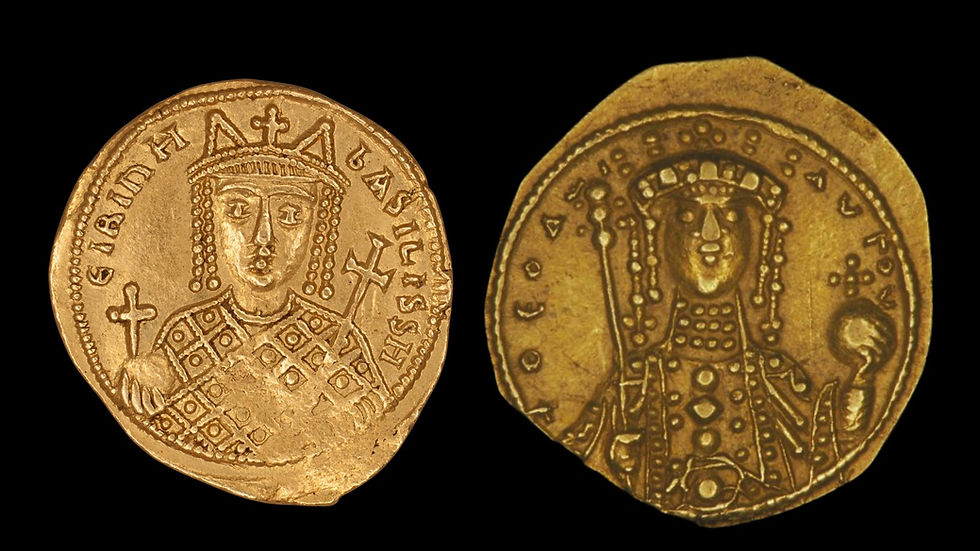 Imperatriz Irene e Teodora, representadas em raras moedas bizantinas - História em Destaque