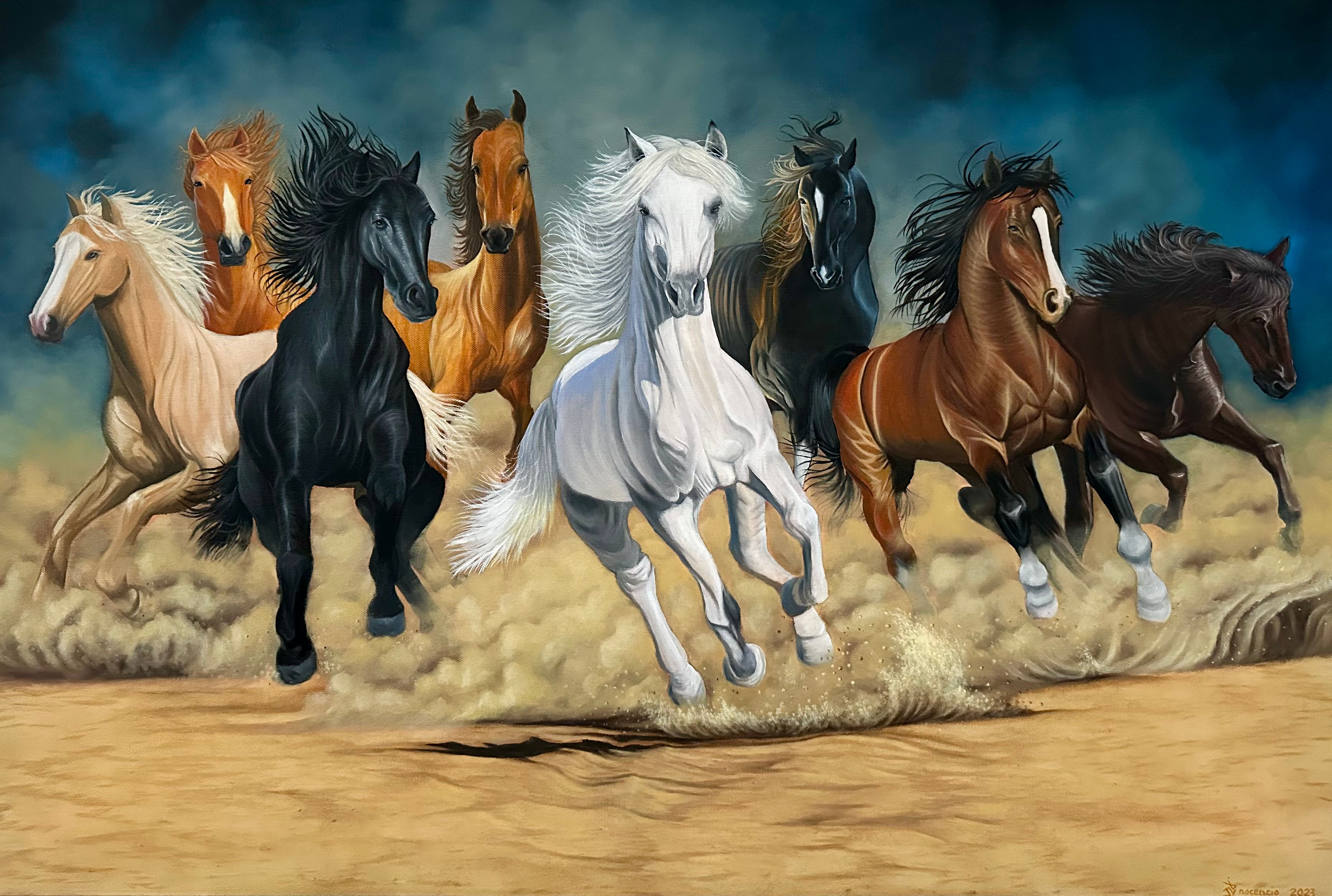 "Horses Running" Oil on canvas- 24x36in