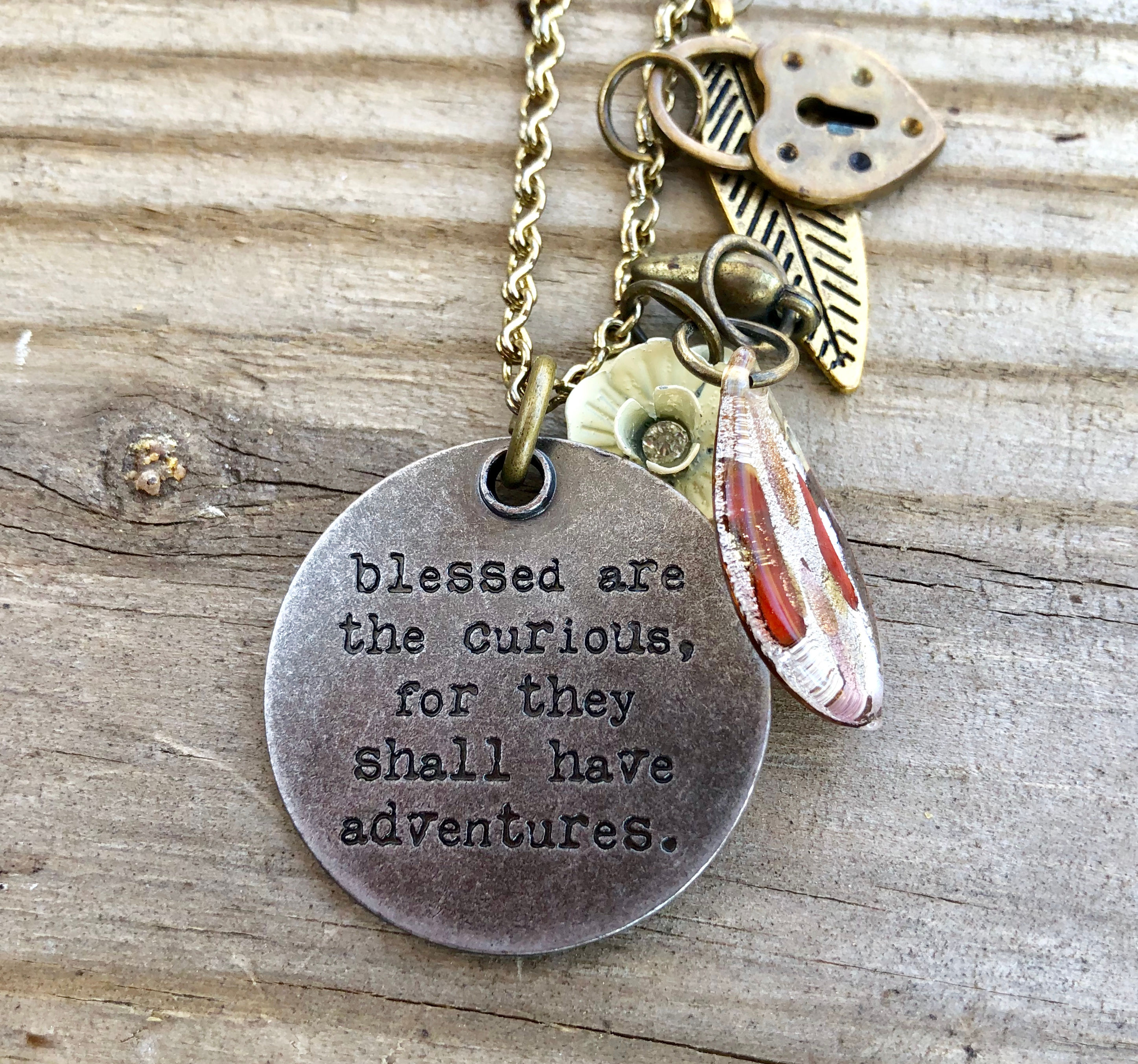 Long Chain Necklace with Quote