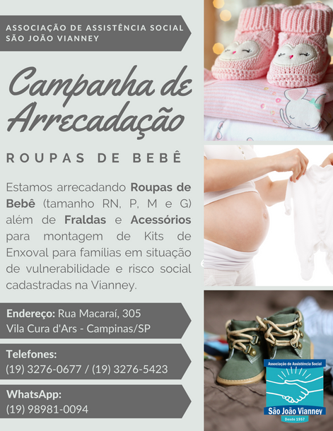 Campanha de Arrecadação de Roupas de Bebê