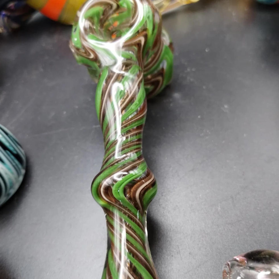 Green Swirl Hammer Bubbler