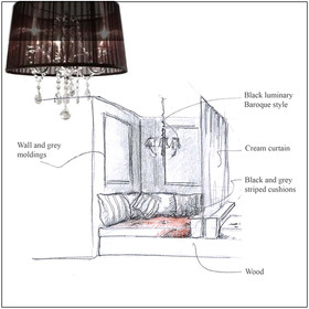 Croquis zone détente, spa hôtellerie de luxe en Italie