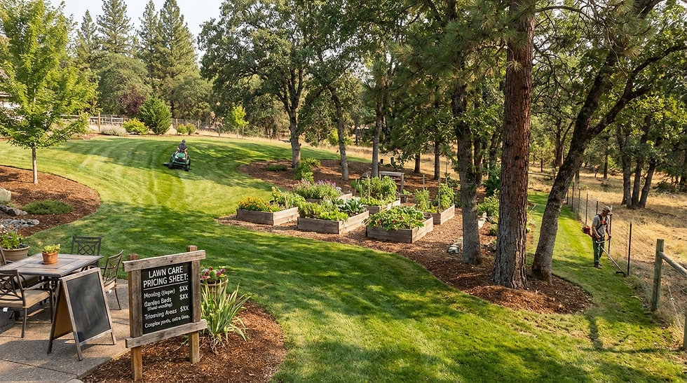 Side by side comparison showing messy cheap lawn care versus clean professional lawn care.