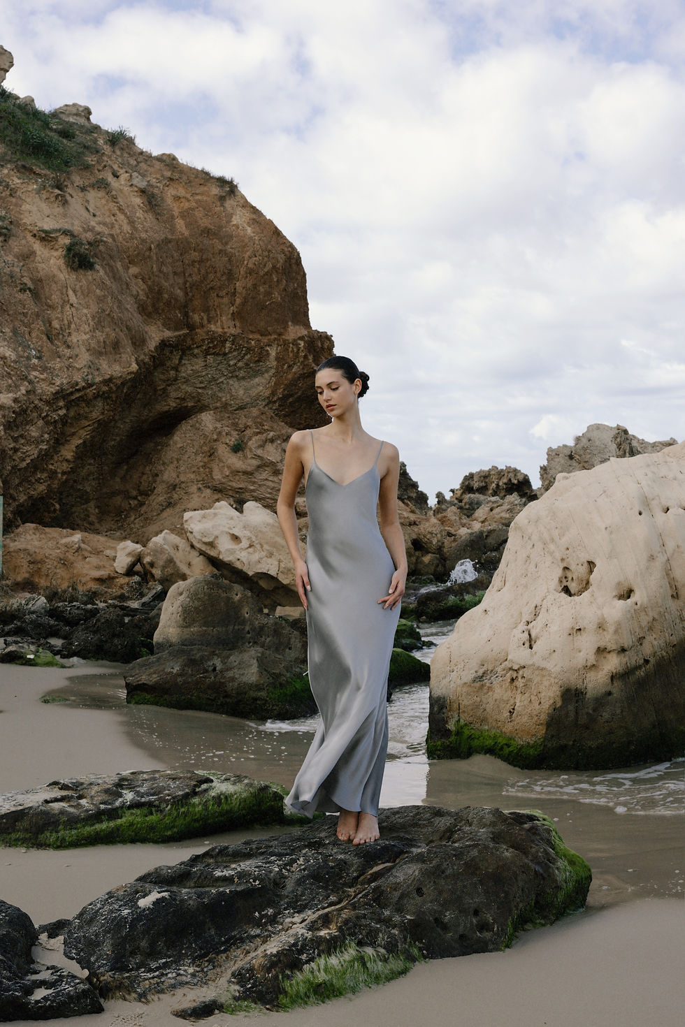 Thumbnail: Alice Silk Dress Silver Grey