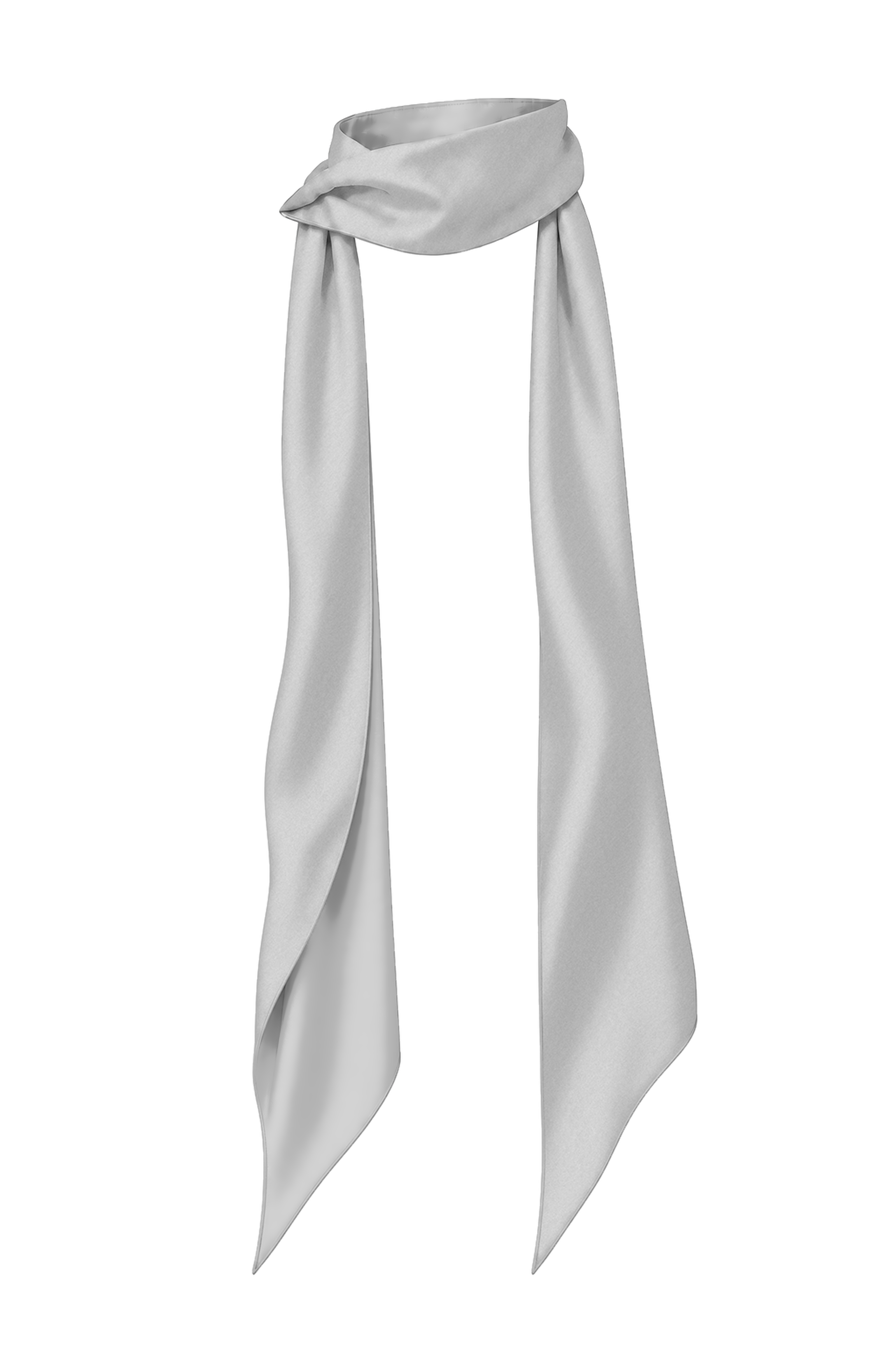 Silk Ribbon Scarf Light Silver