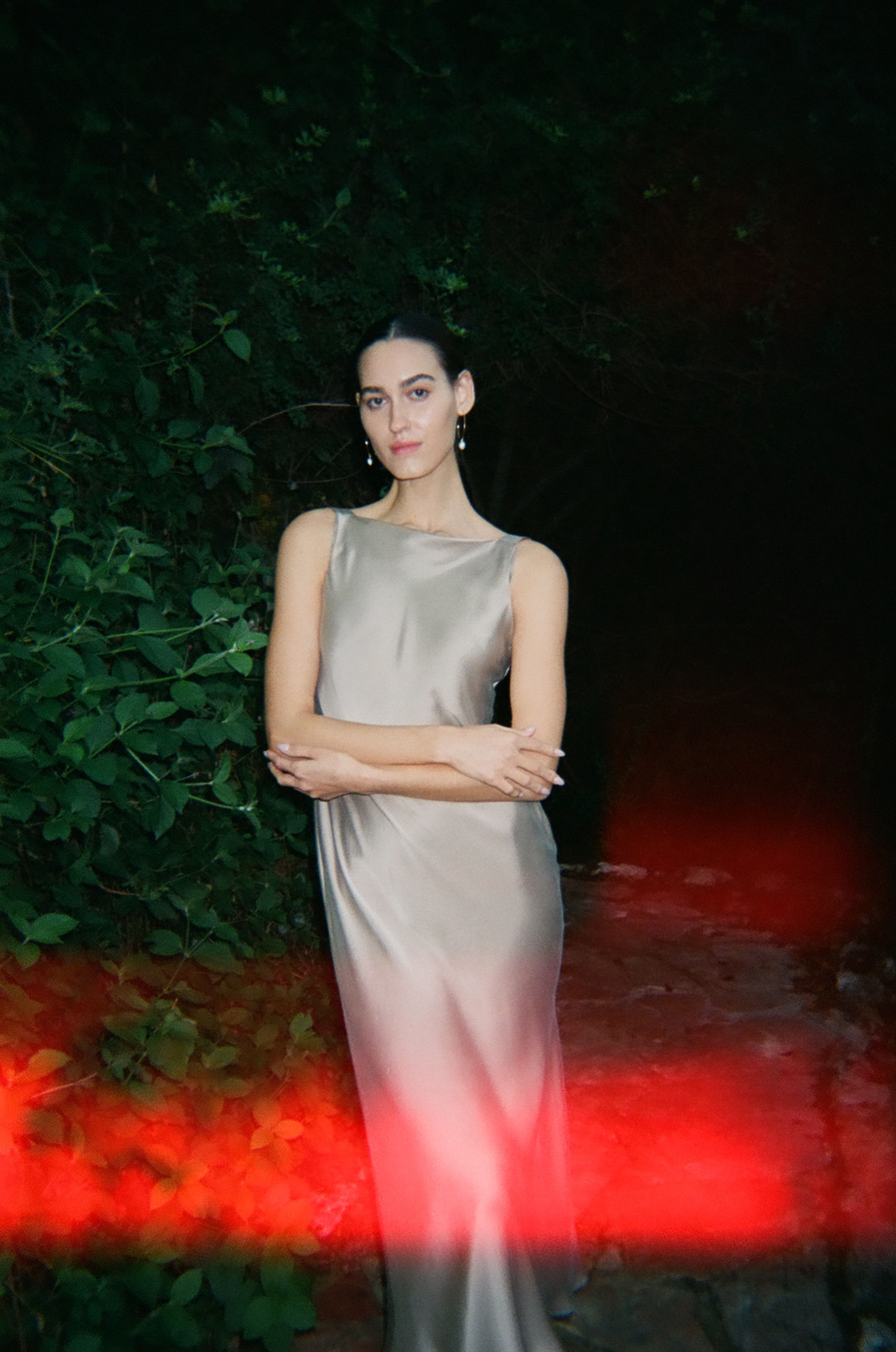 Audrey Silk Dress Grey