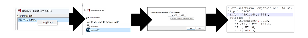 Lightburn GRBL TCP setup