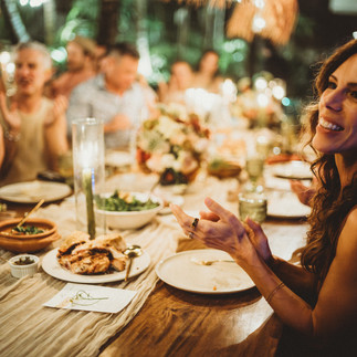 Friends having dinner