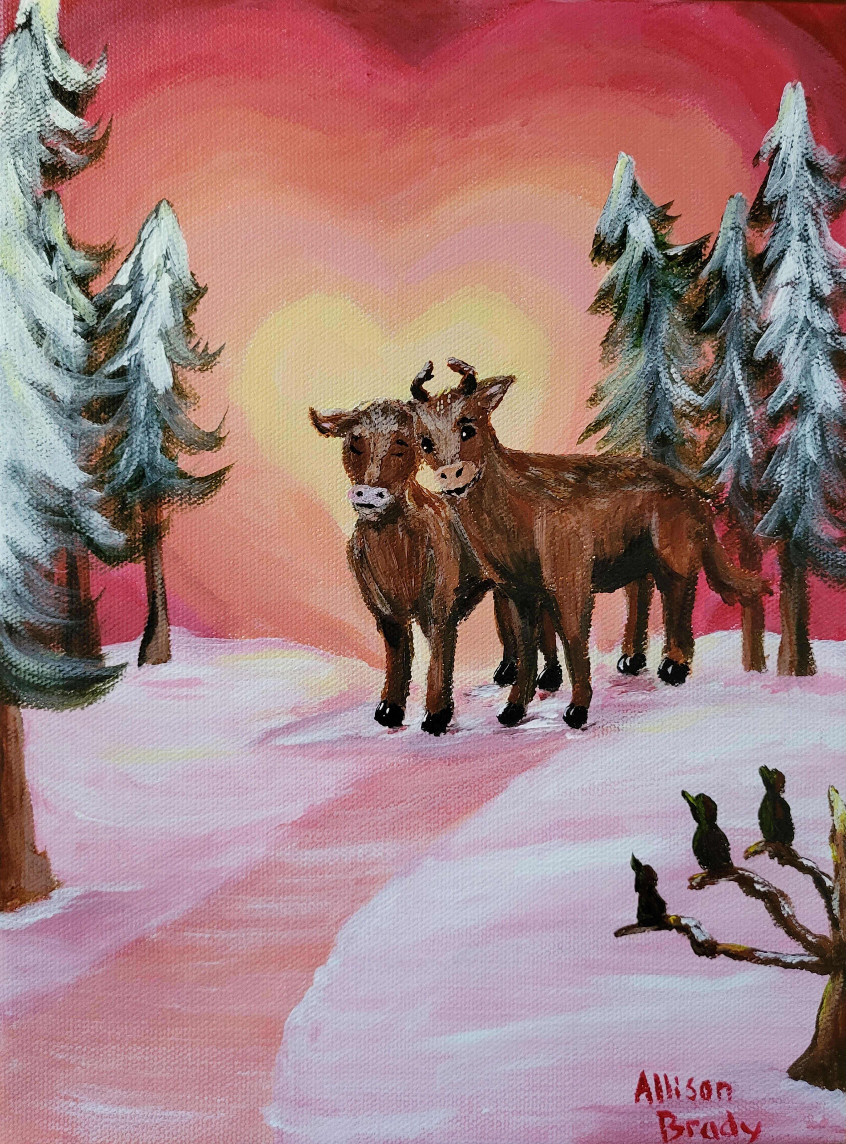 Cows in Love- Art Print