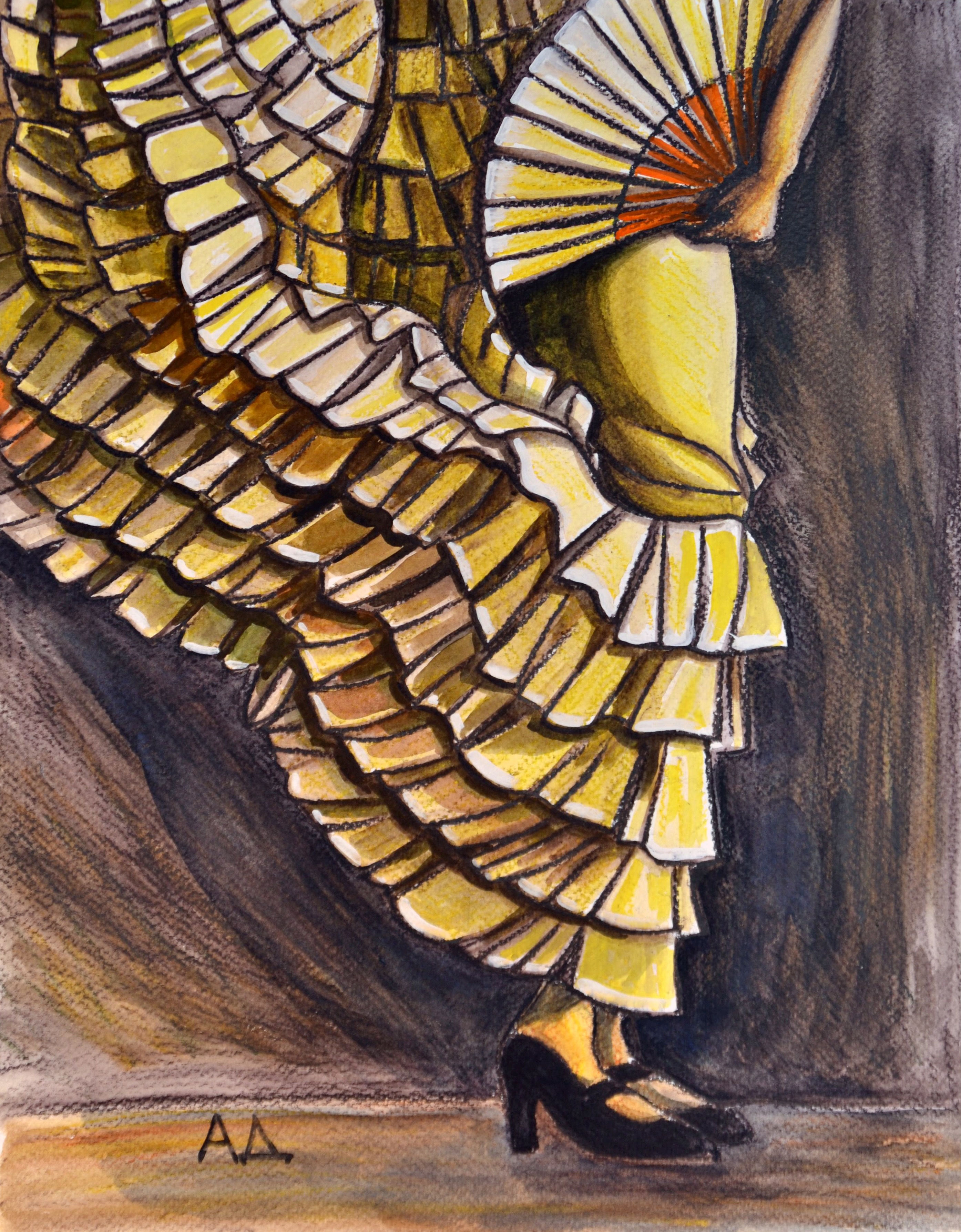 Flamenco Skirt in Yellow