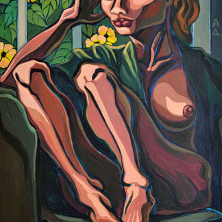 Blushing Susie, acrylic on canvas, 40x30_