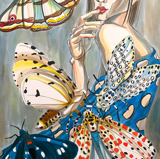 Moth 3, ink on paper board, 28x20