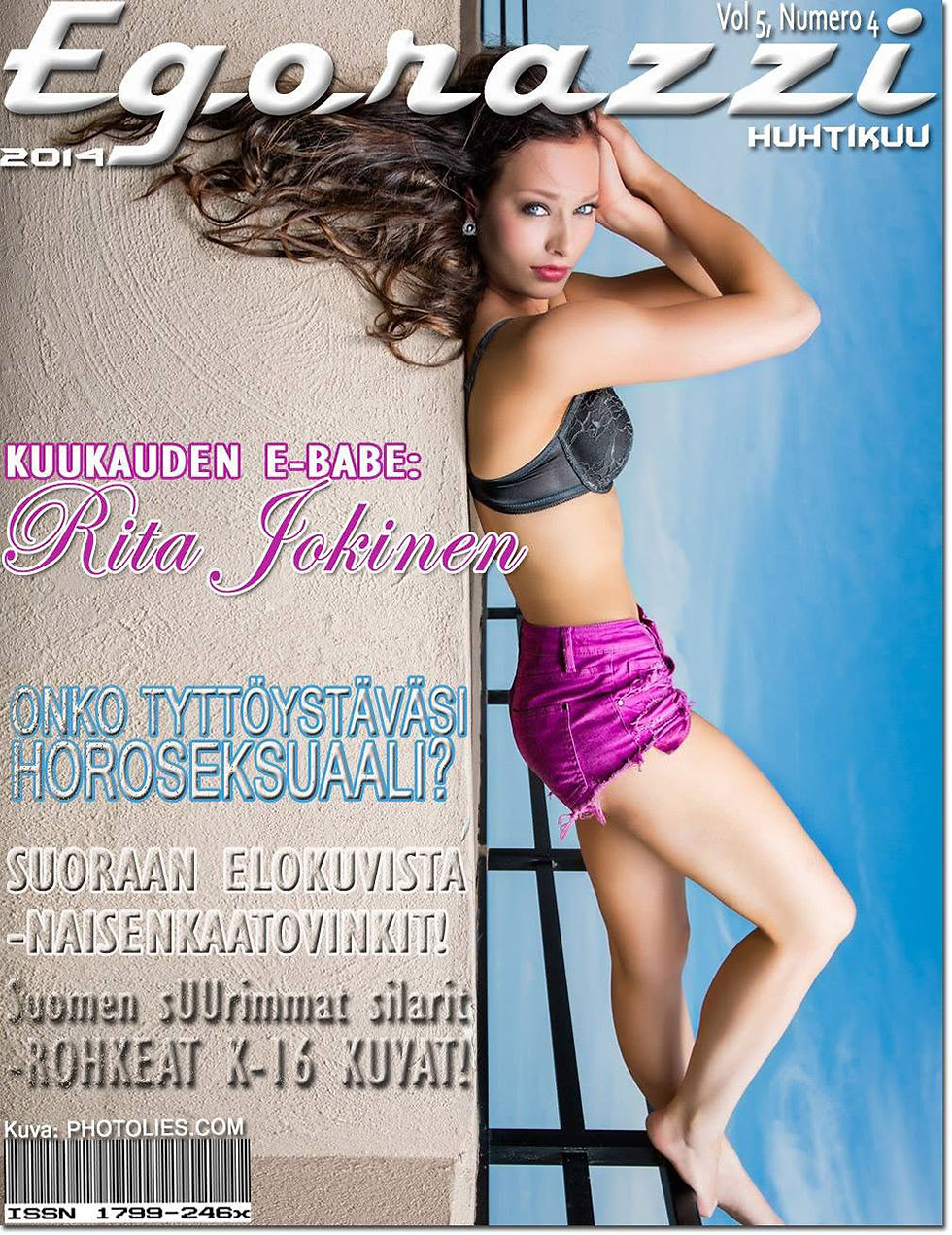 Egorazzin huhtikuun 2014 kansi | malli: Rita Jokinen | Kuva: Photolies.com