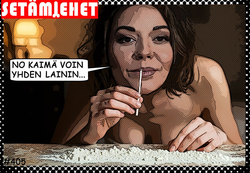 SETÄMIEHET-aikuissarjakuva - näin naisen 'laini' eroaa miehen viivasta: "otin yhden lainin"