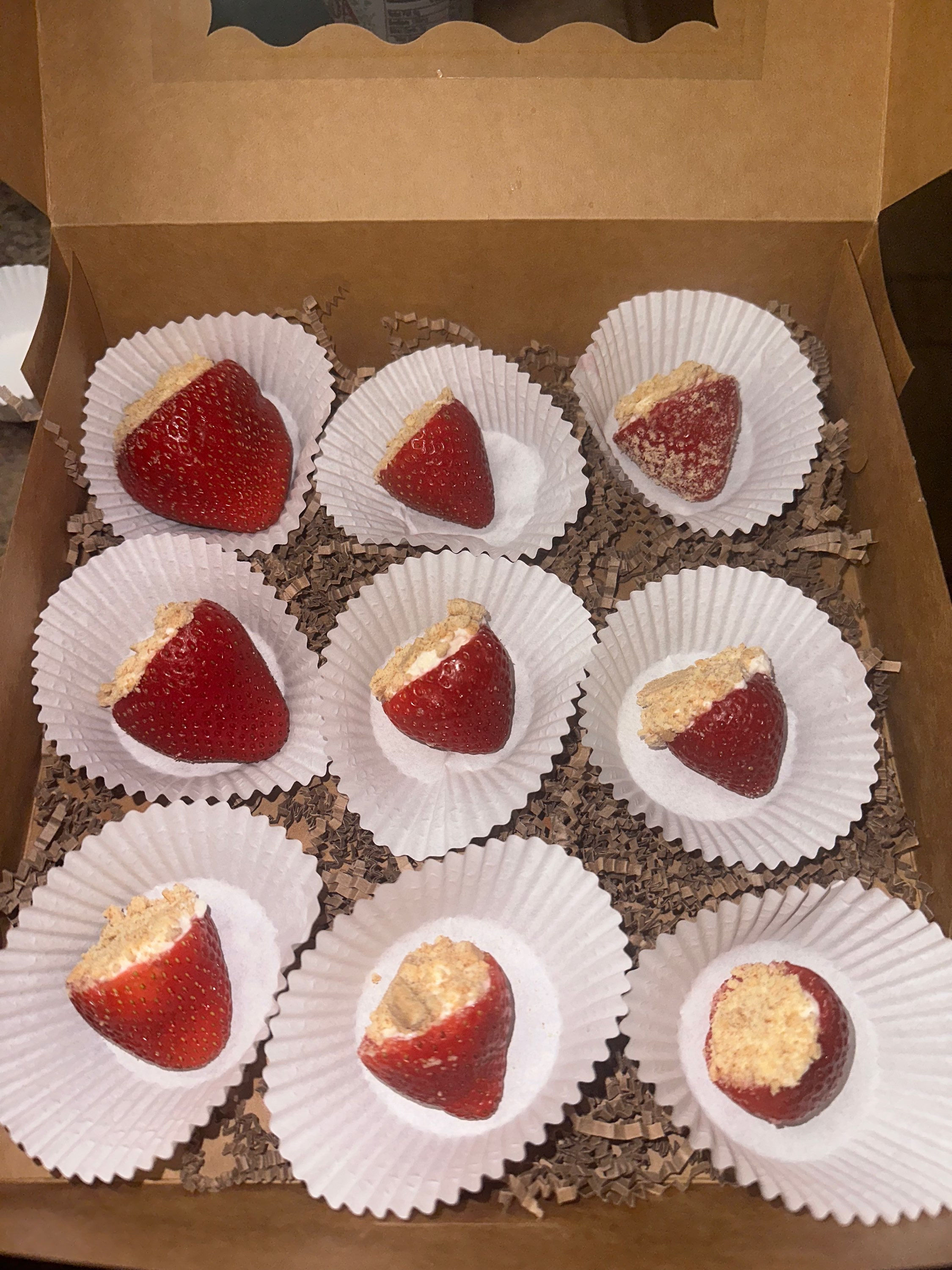 Cheesecake filled strawberries