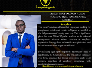 ANALYSIS OF ORINGO V DEDE FARMING TRACTORS UGANDA LIMITED [2025] UGIC 47 (7 JULY 2025)