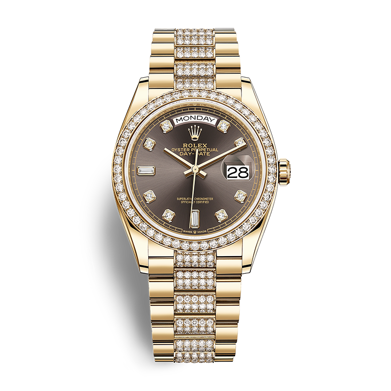 Rolex Day-Date 128348rbr-0007 Dark grey w/D - New