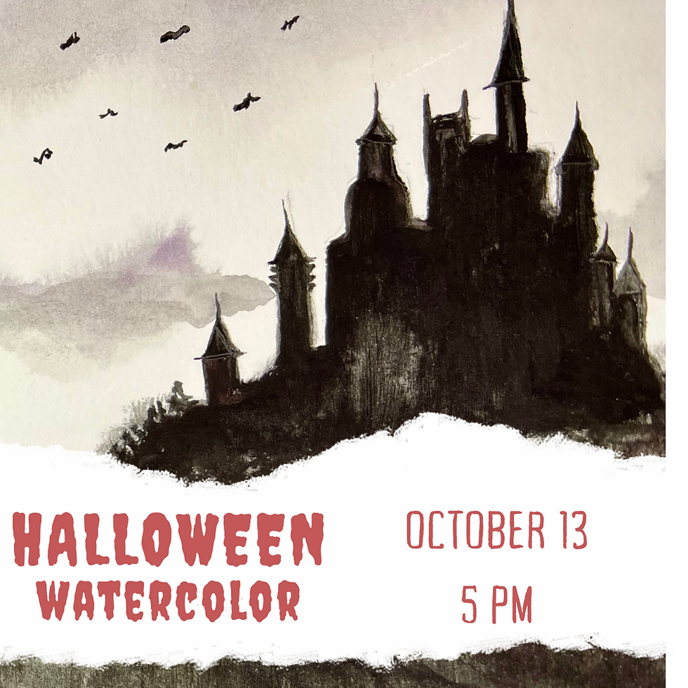 Halloween Watercolor Workshop at Biddle's Brewing Coffeehouse and Bakery!