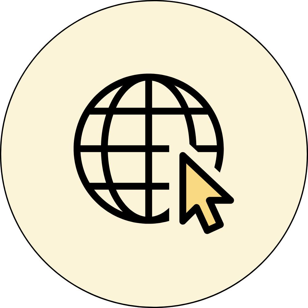 Yellow website content icon.