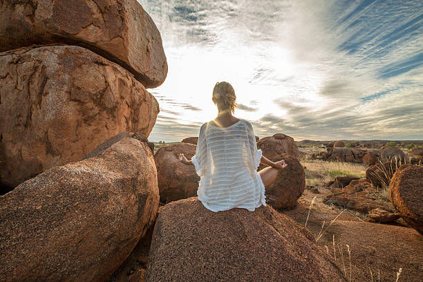 woman meditating in sedona arizona