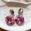 Thumbnail: Cute Dried Flowers Resin Round Earrings