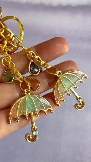 Thumbnail: Rainbow Umbrella Resin Keychain/Bag Charm