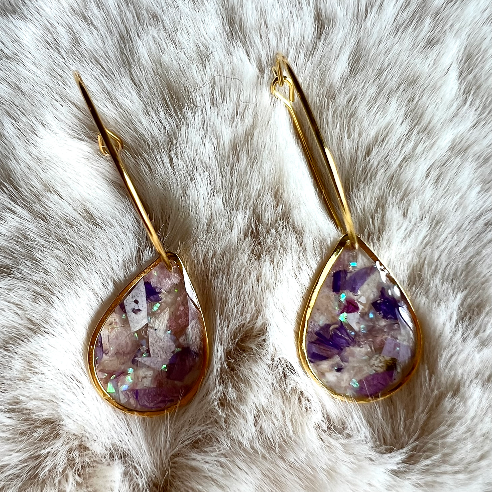 Thumbnail: Flowers Tear Resin Earrings