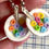 Thumbnail: Mini Polymer Clay Cereal Froot Loops Bowl Charm Earrings or Necklace