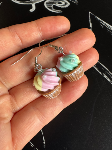 Polymer Clay Cupcake Earrings Pair Of Cute Polymer Clay Cupcake