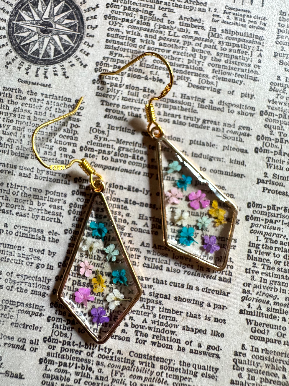 Thumbnail: Resin Flowers Charm Earrings or Necklace