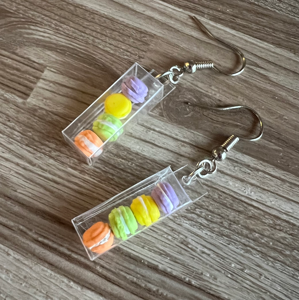 Thumbnail: Tiny Polymer Clay Macaroons Pack Charm Earrings