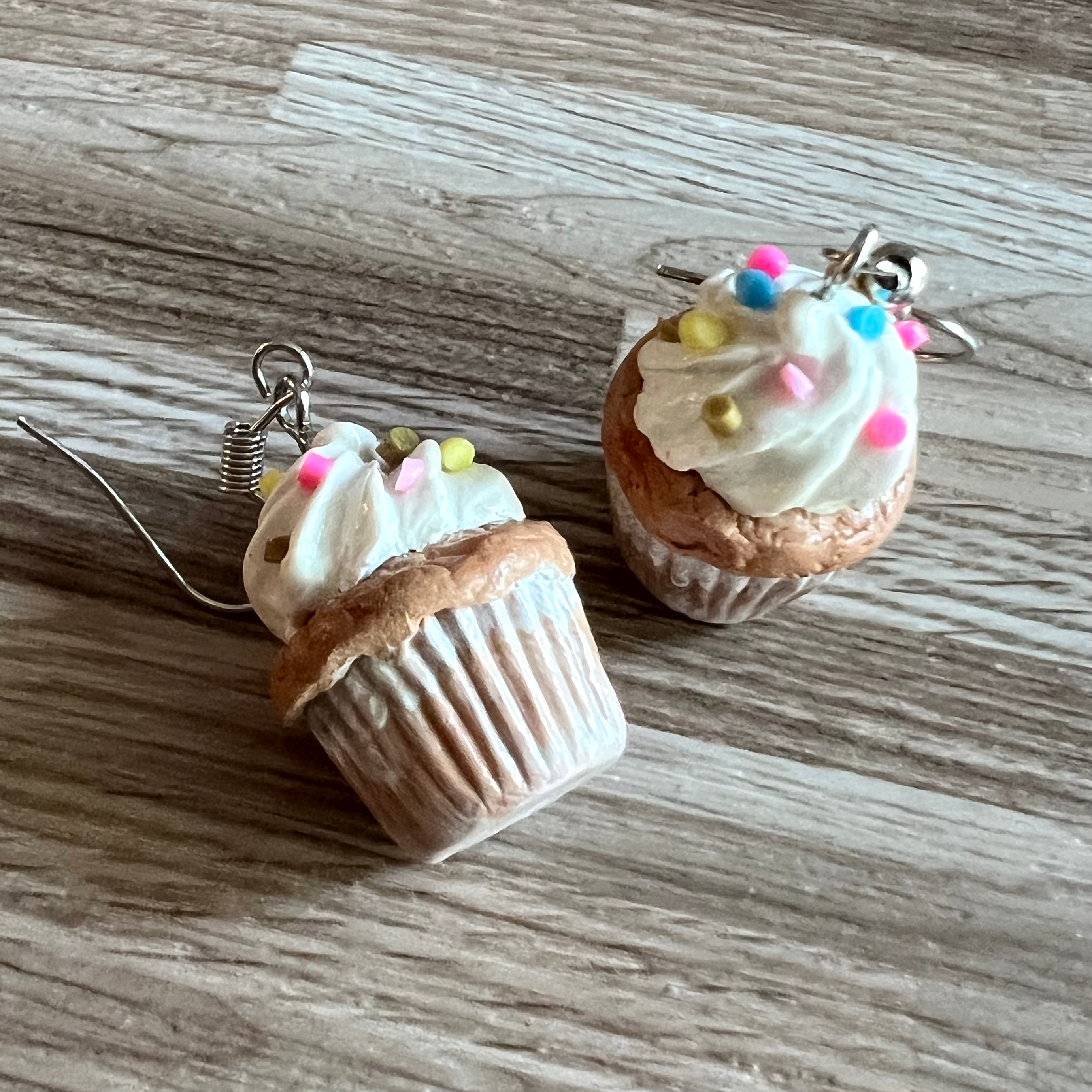 Cute Polymer Clay Cupcake Earrings or Keychain