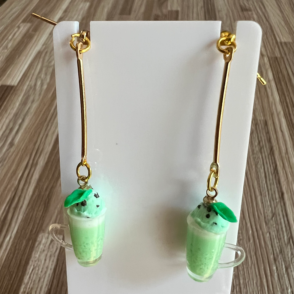 Thumbnail: Cute Latte Ice cream Charm Earrings