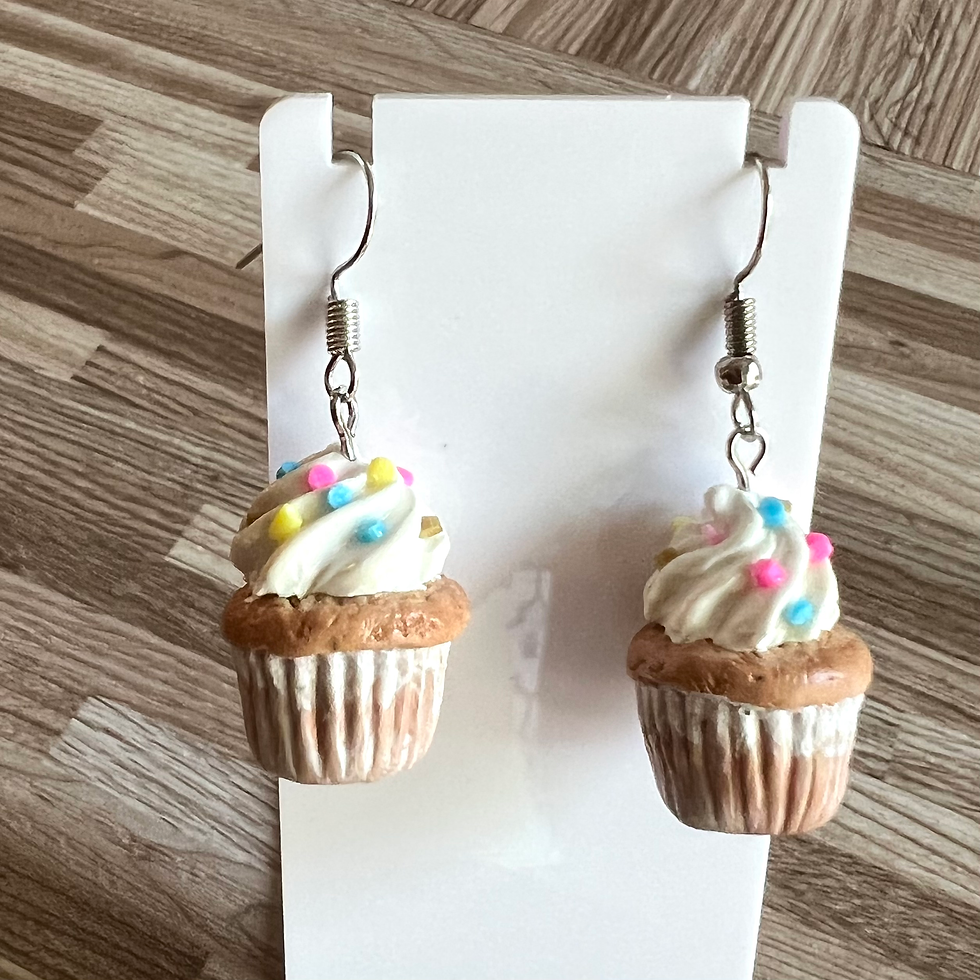 Thumbnail: Cute Polymer Clay Cupcake Earrings or Keychain