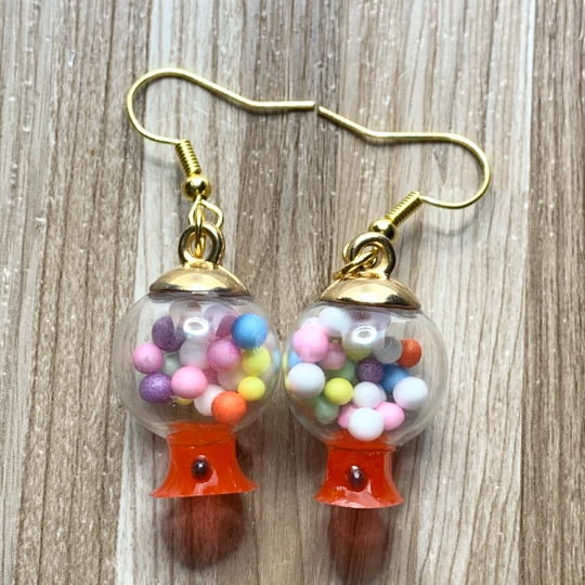 Thumbnail: Cute Handmade Gumball Machine Charm Earrings