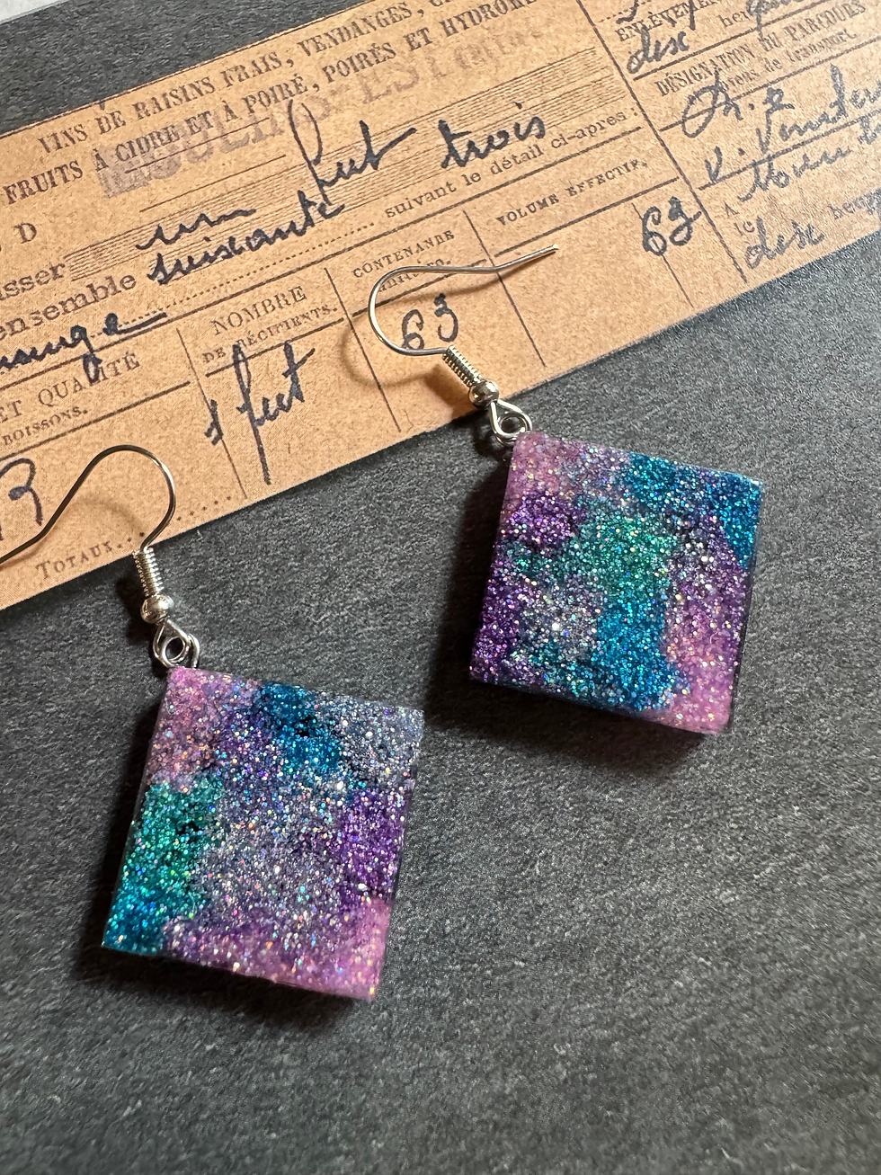 Thumbnail: Resin Multi Color Glitter Earrings