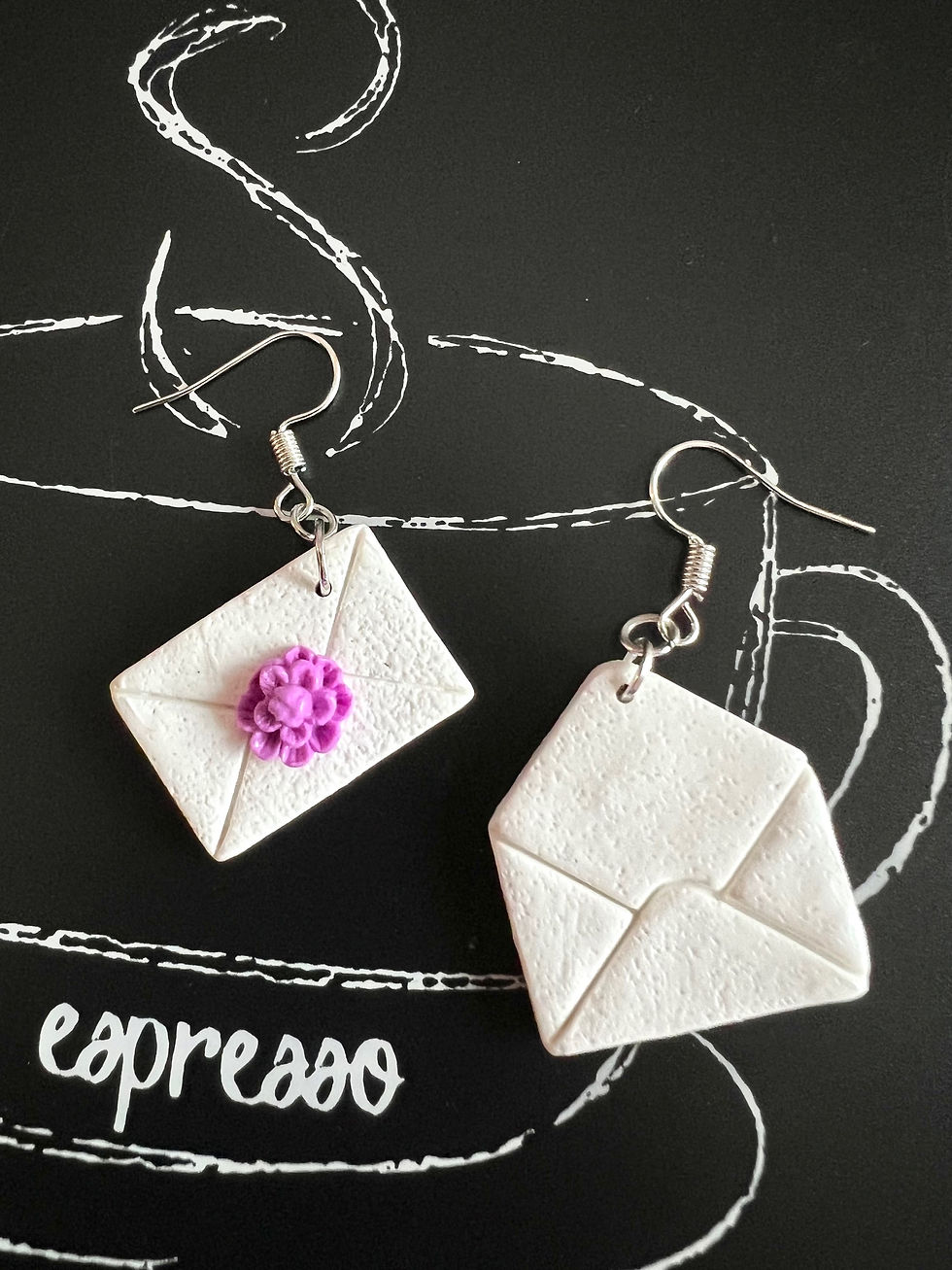 Thumbnail: Mini Polymer Clay Envelope Earrings or Necklace