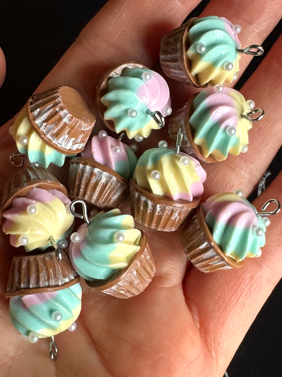 Thumbnail: 1 pair of Cute Polymer Clay Cupcake Earrings