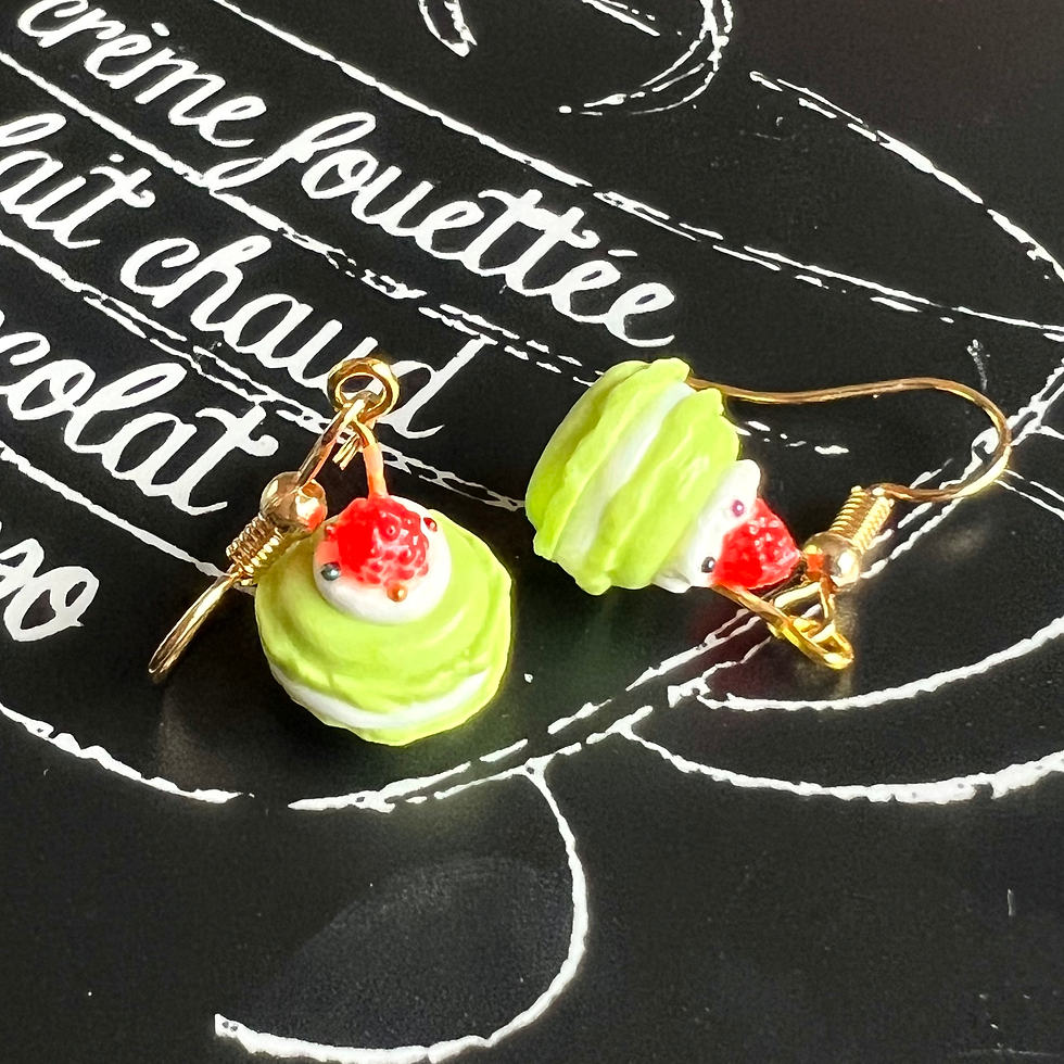 Thumbnail: Mini Polymer Clay Macaroon Earrings
