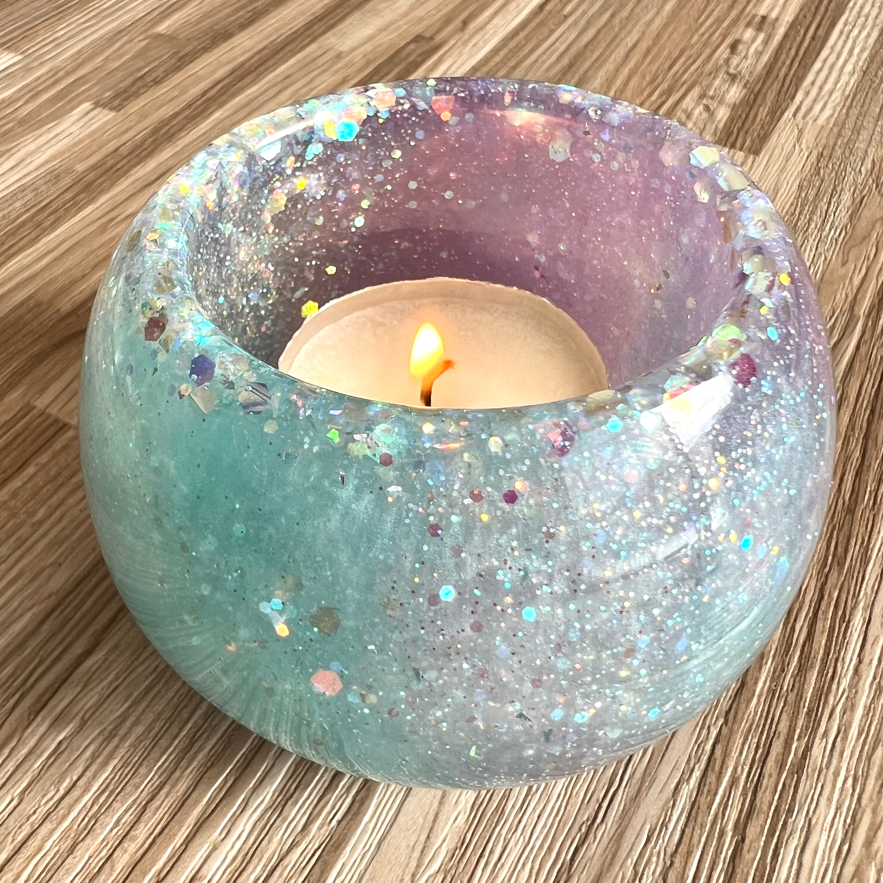 Galaxy Color Resin Candle holder