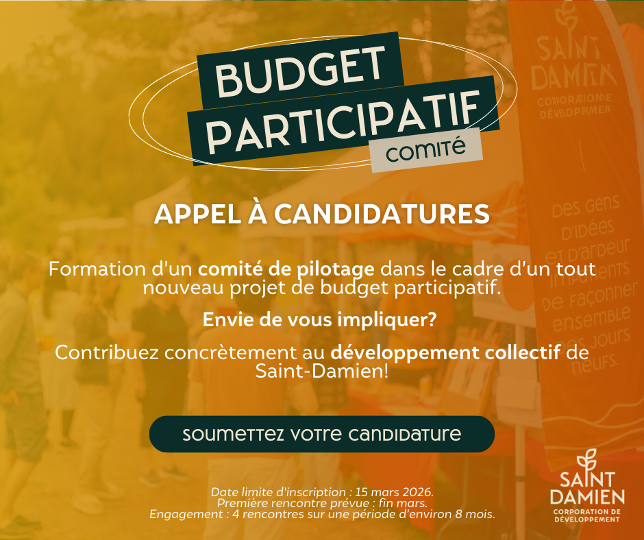 📣 APPEL À CANDIDATURES 📣 Formation d'un comité Budget Participatif