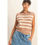 Thumbnail: Striped Zip Collar Knit Tank